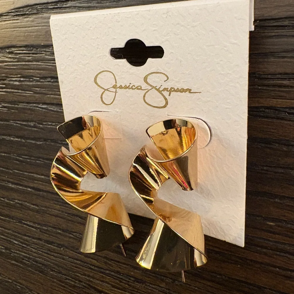NEW Jessica Simpson Gold Earrings